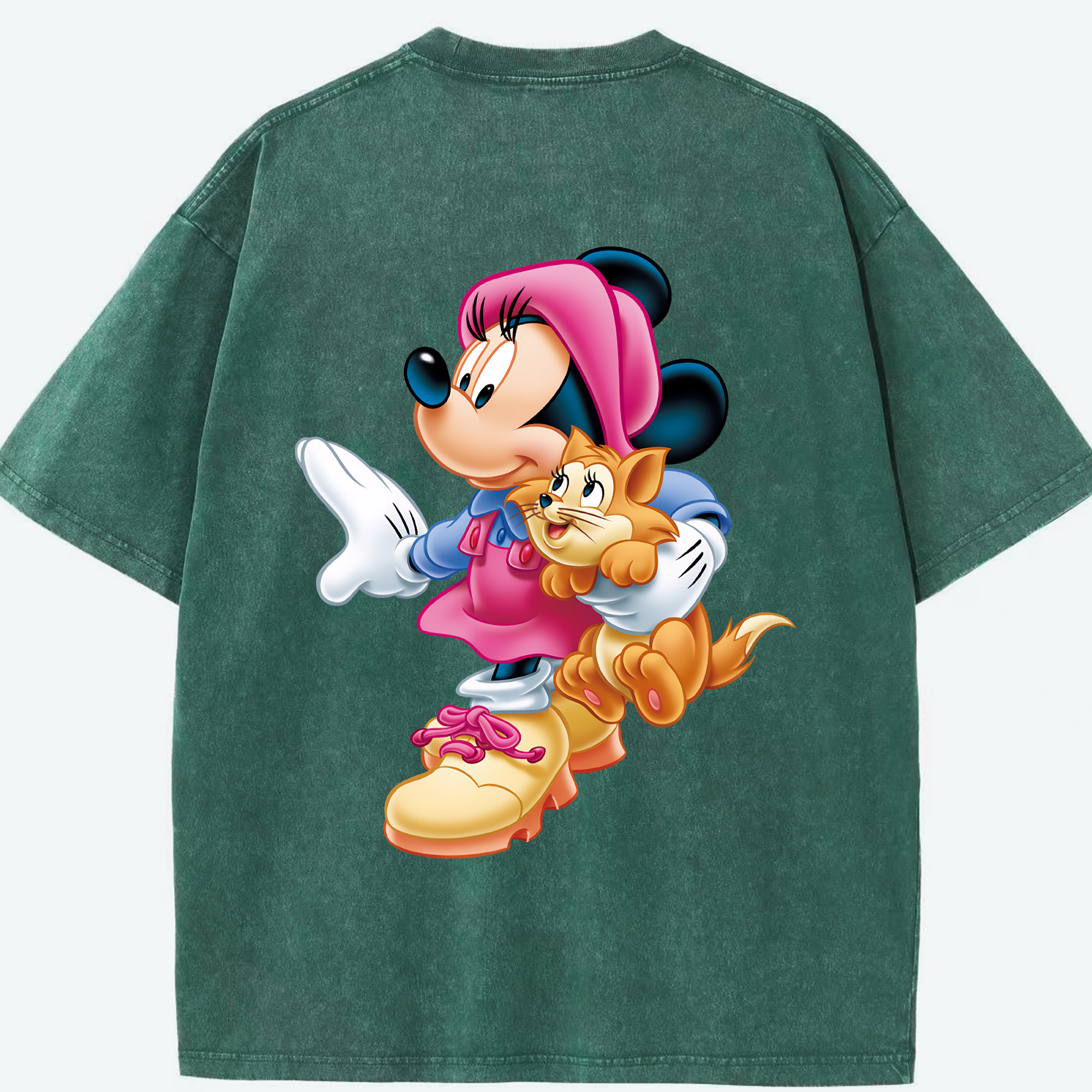 （画像用） ミッキーマウス Mickey Mouse 綿100% ヴィンテージ風 半袖Tシャツ（背面プリント）